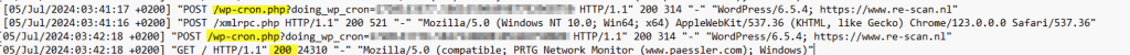 Webserver log einde cronjob 03:42