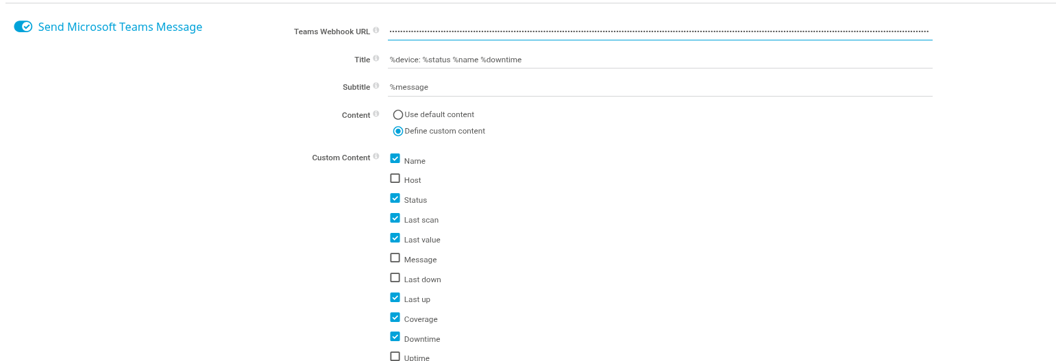 Microsoft Teams webhook aanmaken voor PRTG